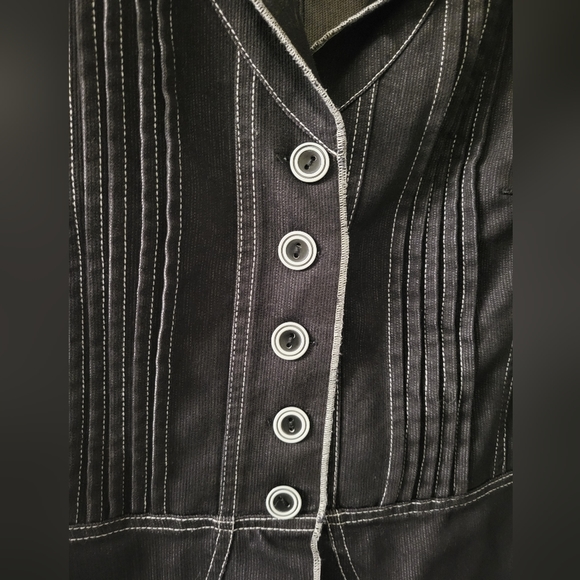 Piccadilly Fashions short puff-sleeve black denim jacket, size US 6 - Picture 5 of 7